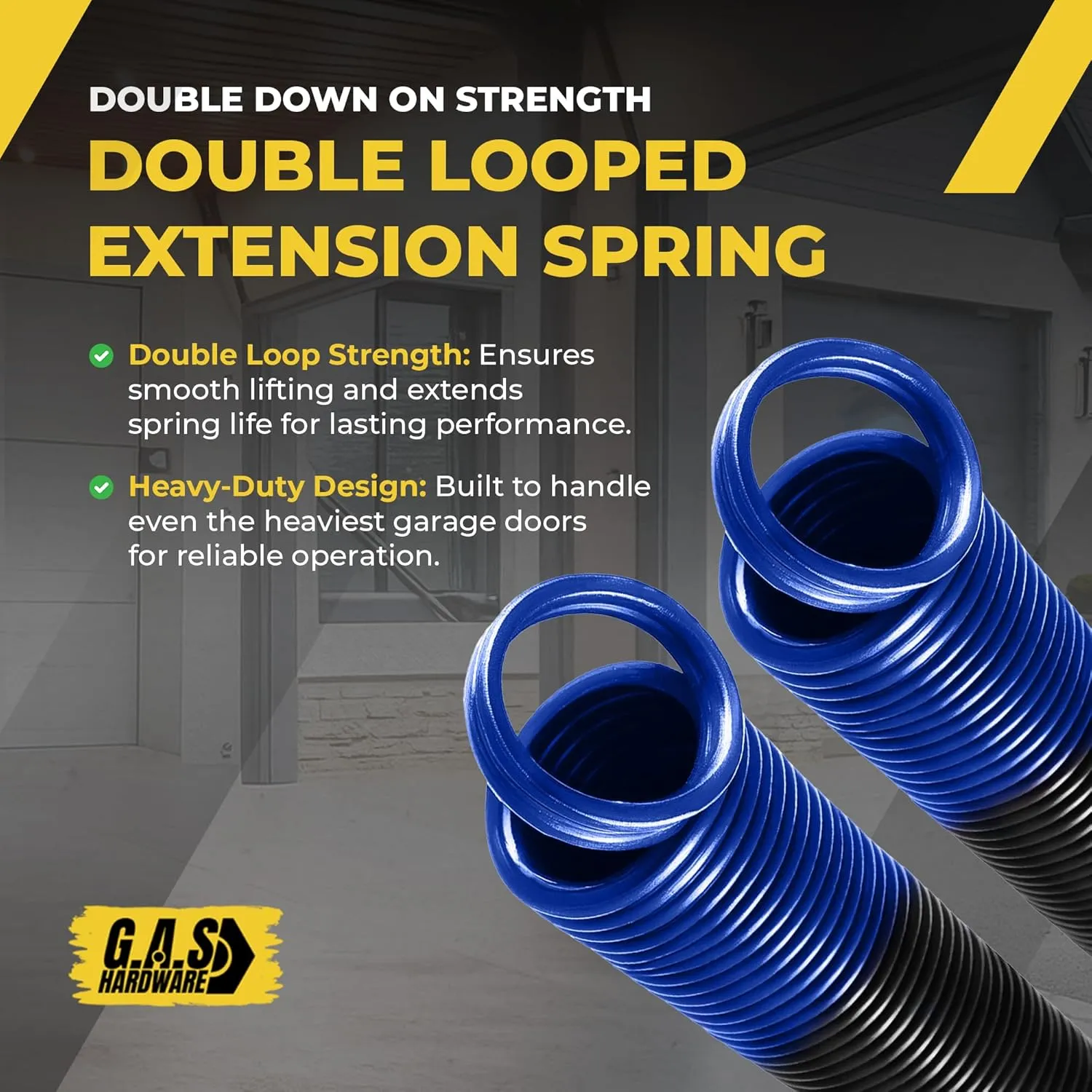 140 lb. Heavy-Duty Double-Looped Garage Door Extension Spring (2-Pack) - DARK BLUE | Springs for Garage Door Replacement Hardware Repair