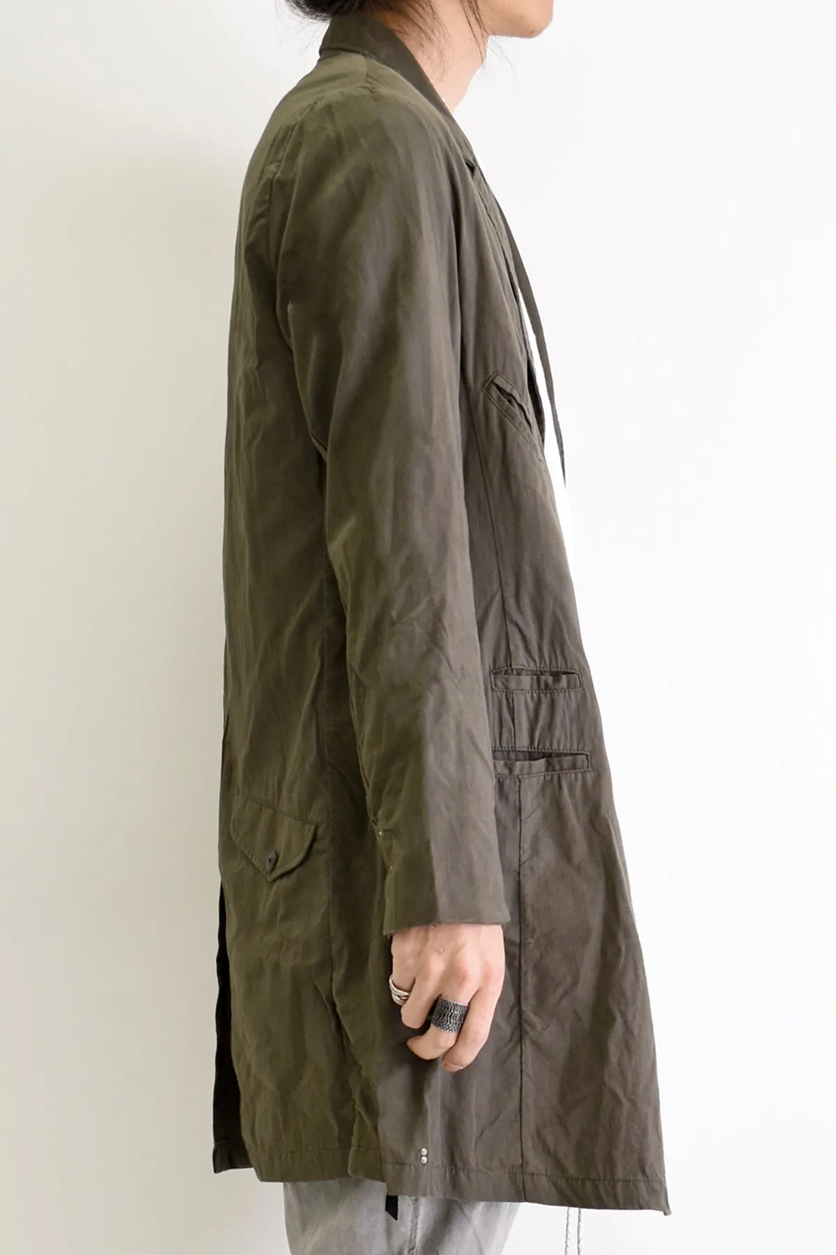 1901-JK04A Organic Cotton Multipul Coat Khaki