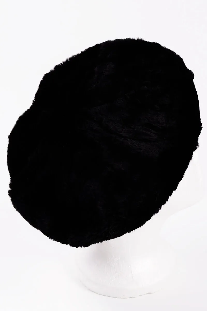 1960s Black Fur Beret