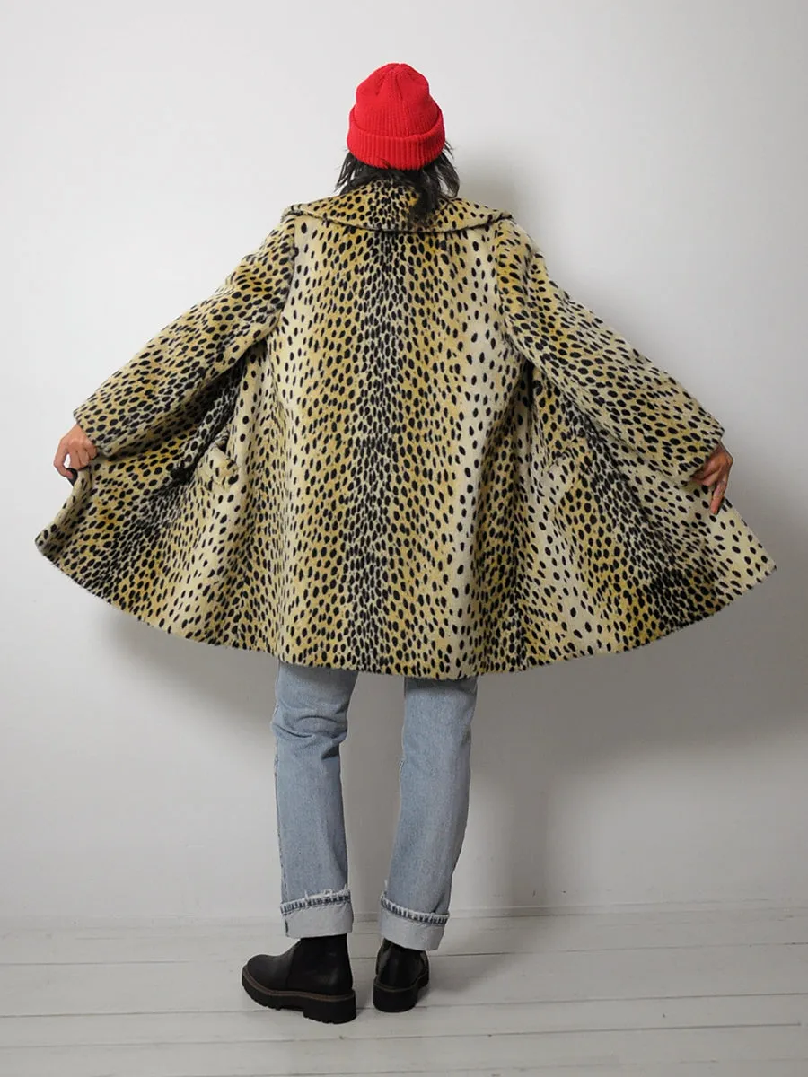 1960's Faux Fur Leopard Coat