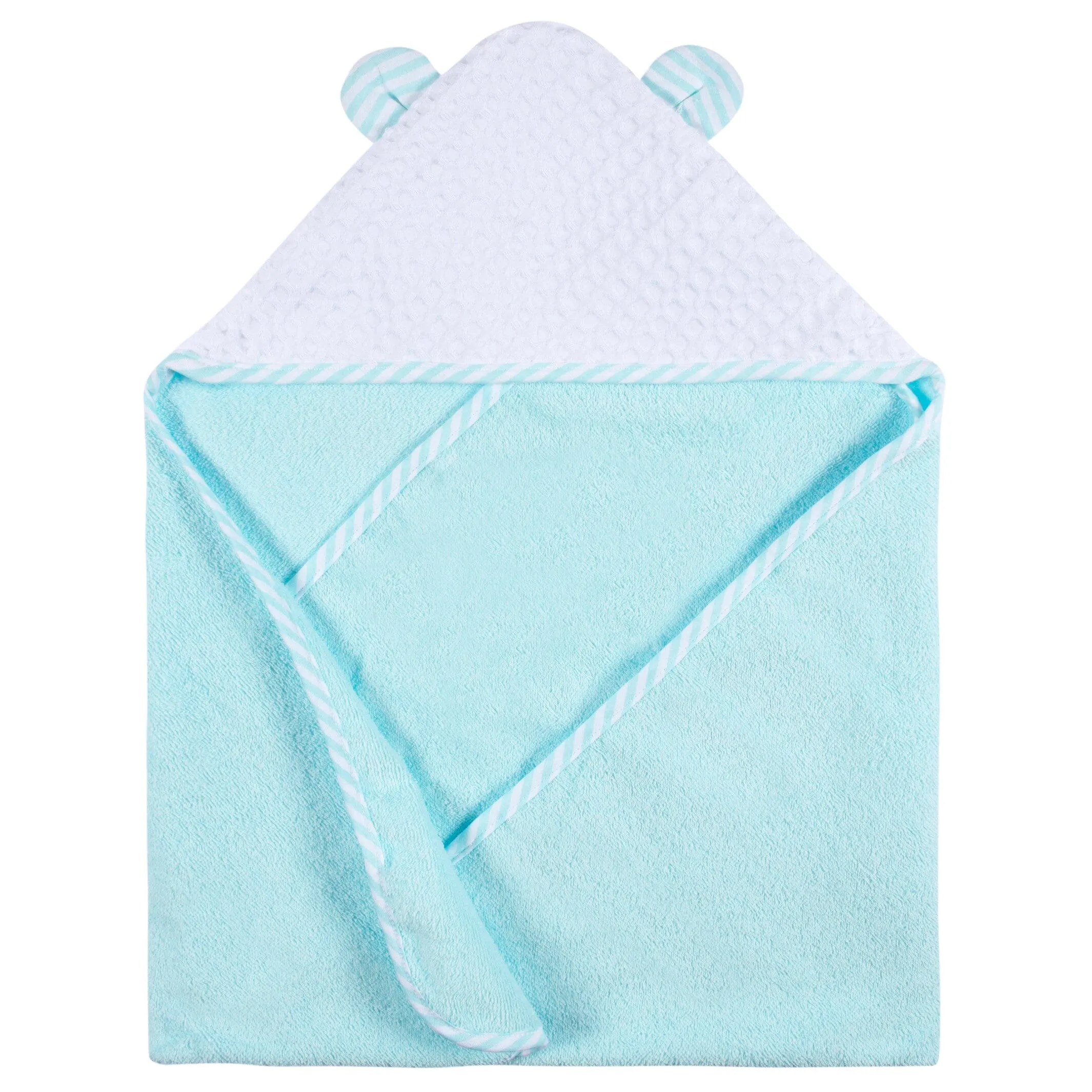 2-Piece Baby Neutral Little Animals Hooded Towel and Washcloth Mitt Set