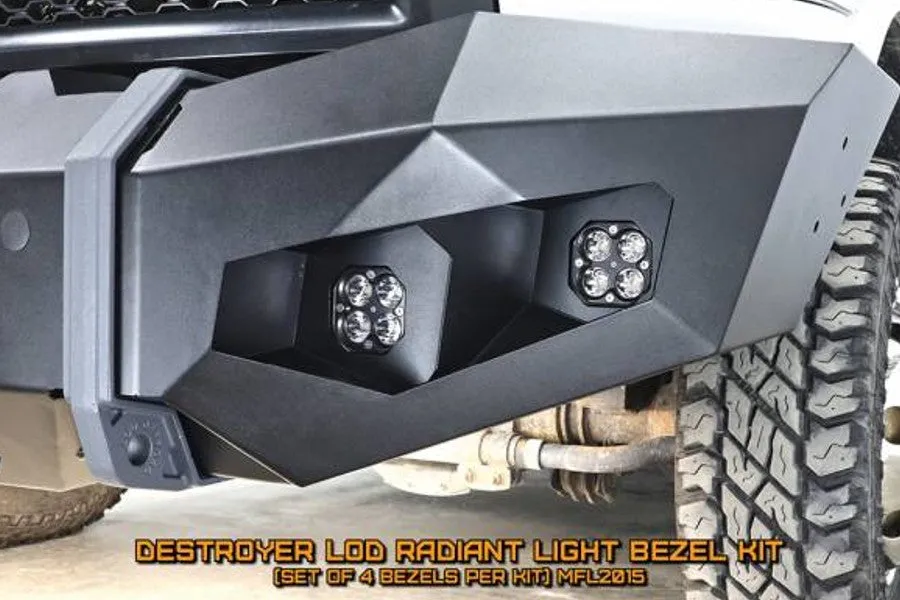 2010-23 Chevrolet Silverado 2500HD 7 3500 LOD Offroad Offroad Destroyer Truck Radiant Light Bezel Kit, Black Texture