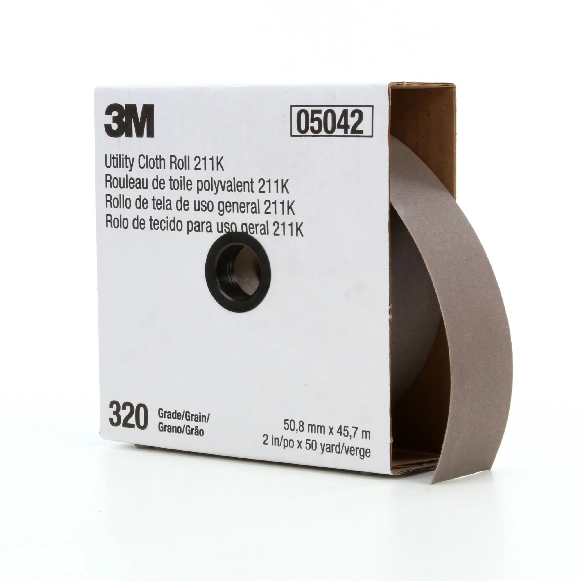 3M Utility Cloth Roll 211K, 320 J-weight, 1-1/2 in x 50 yd, Full-flex