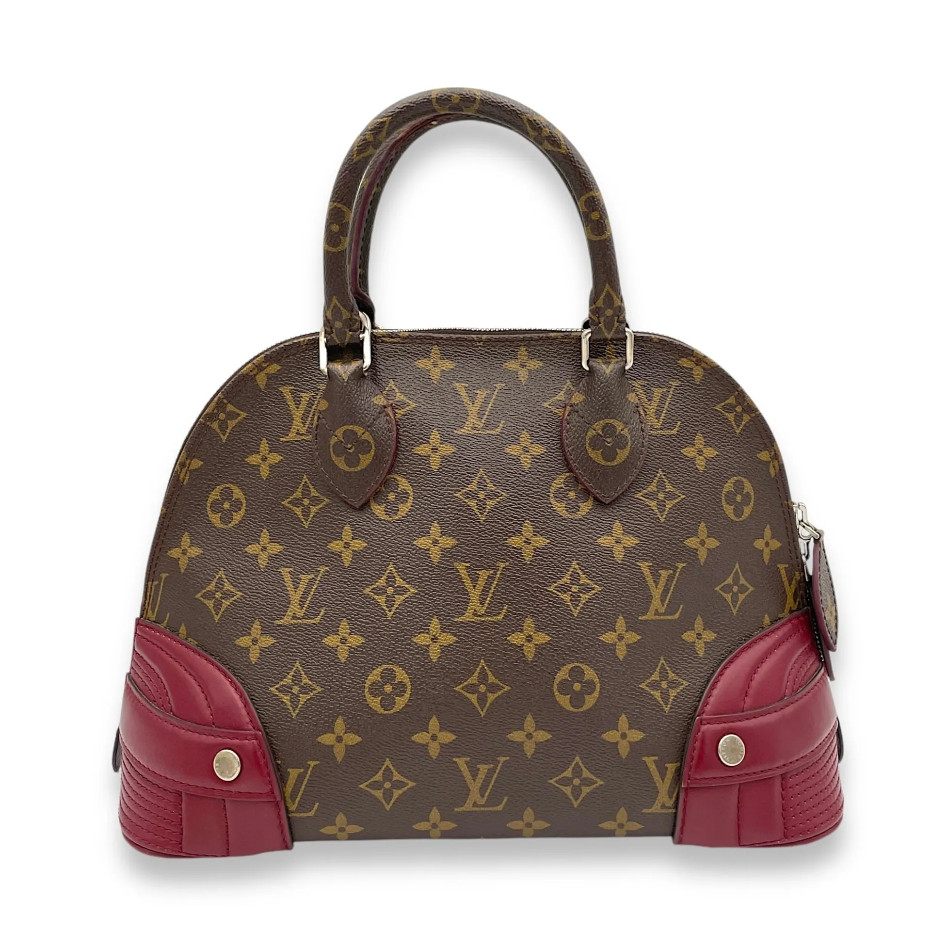 Alma Top Handle Bag Brown in Monogram Coated Canvas, Gold hardware