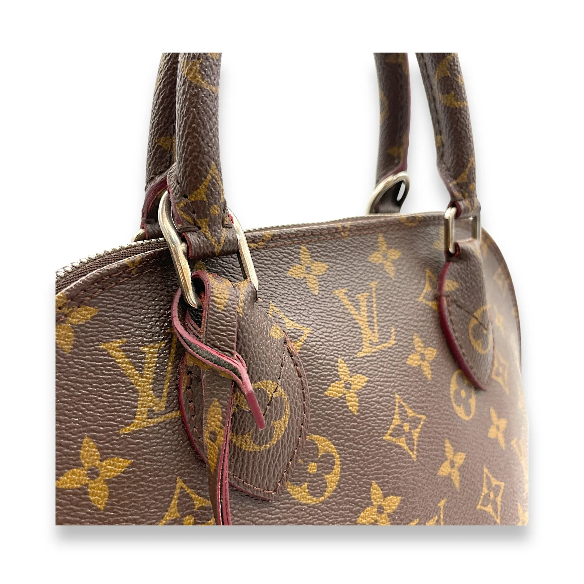 Alma Top Handle Bag Brown in Monogram Coated Canvas, Gold hardware