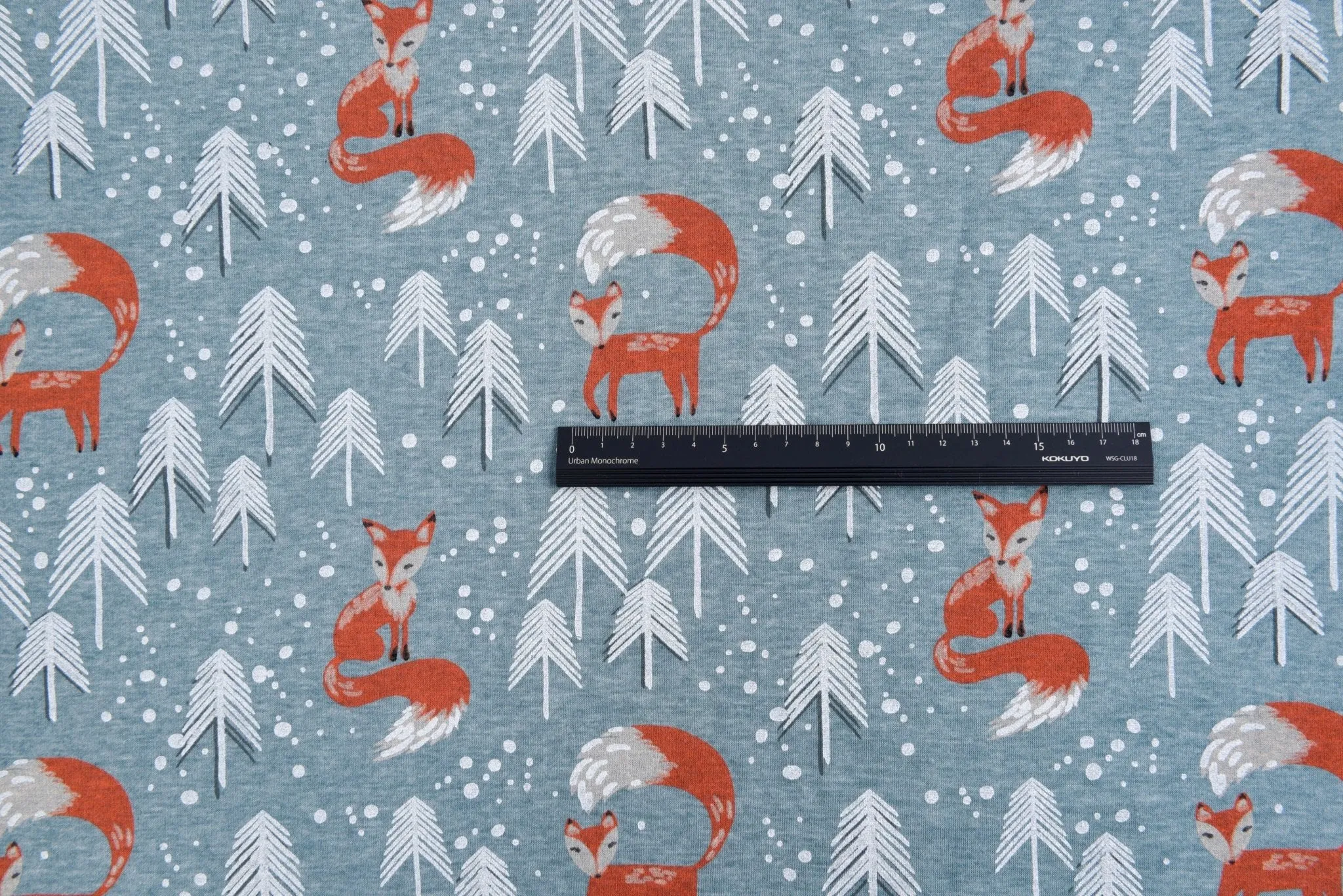 Alpine Fleece Fox in the forest  Print Fabric