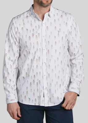 And They're Off Men's Long Sleeve Button Down