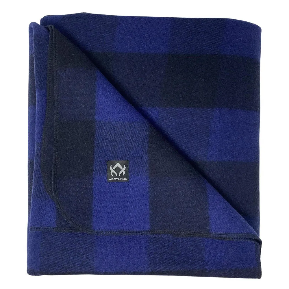 Arcturus Backwoods Wool Blanket - Blue Buffalo Plaid