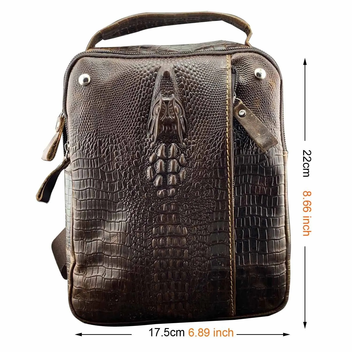 BADASS BROWN LEATHER MEN'S SLING BAG ONE SHOULDER BACKPACK CHEST BAG SLING BAG FOR MEN