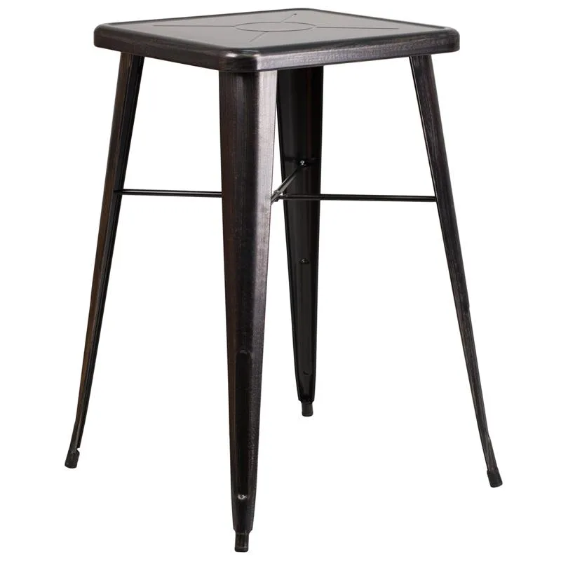 Bar Height Black Copper Galvanized Finish Tolix Table 24