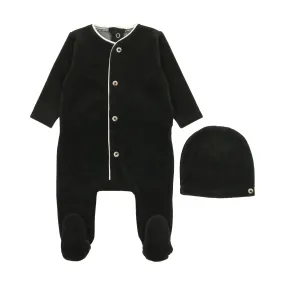 Bee & Dee Velour Black Footie   Beanie