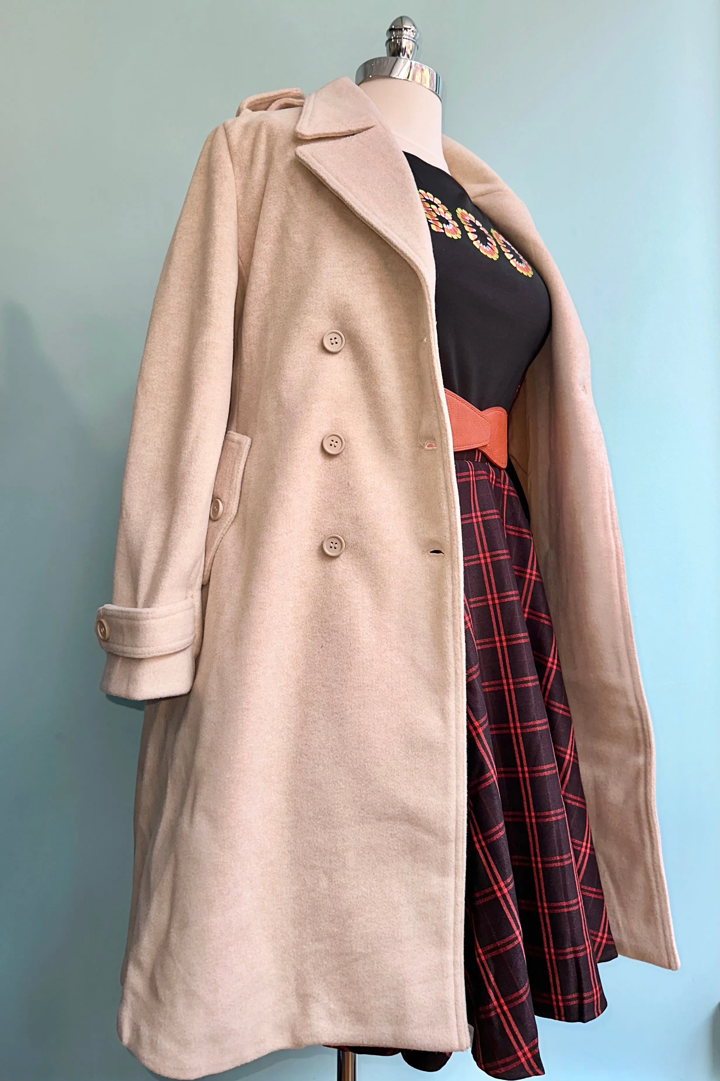 Beige Winter Belted Trench Coat by Molly Bracken