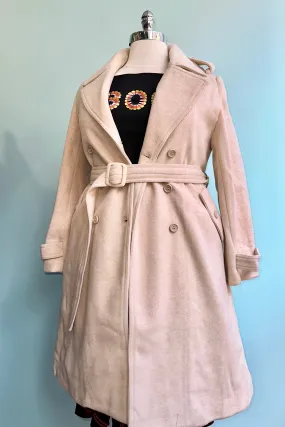 Beige Winter Belted Trench Coat by Molly Bracken