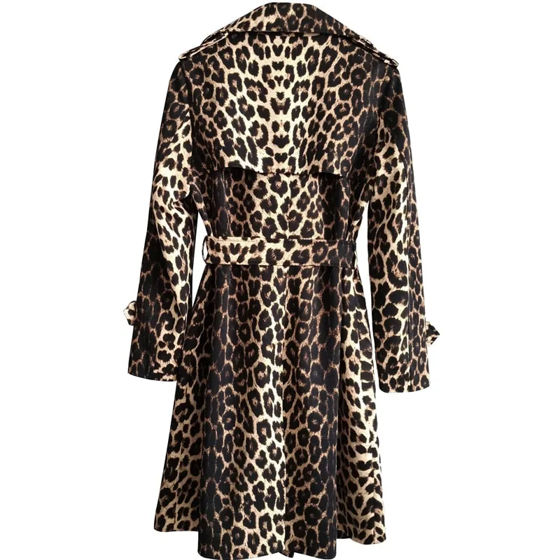 Belted Leopard Trench Coat