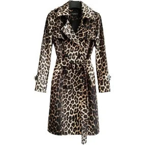 Belted Leopard Trench Coat