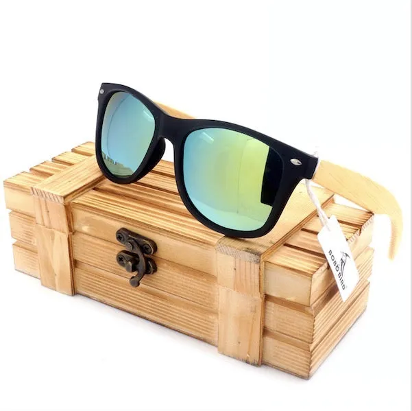 BOBO BIRD Black Square Women Men Sunglasses