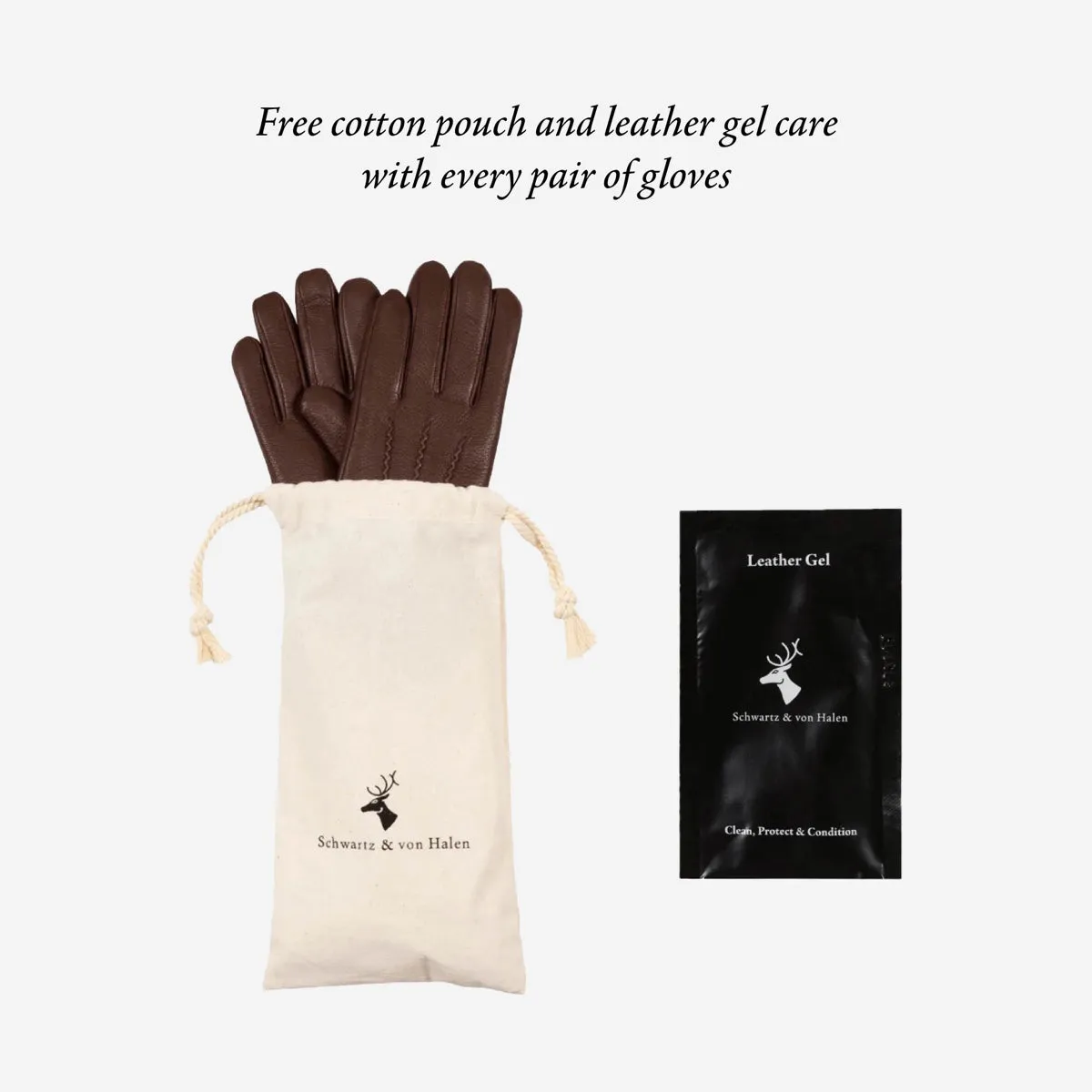 Brody – sheepskin leather gloves with warm fleece lining & touchscreen feature