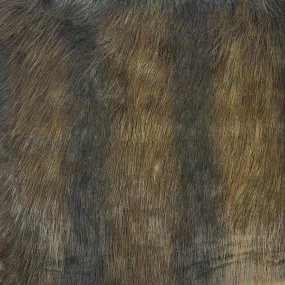 Brown | Caramel Striped Wolf Faux Fur Fabric