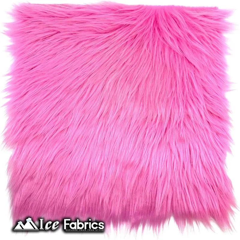 Bubble Gum IceFabrics Square Shaggy Long Pile Faux Fur Fabric