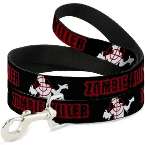 Buckle-Down Dog Leash - ZOMBIE KILLER Zombie Target Black/White/Red by Buckle-Down