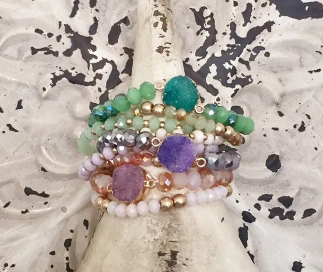 Camden Green Druzy Bracelets