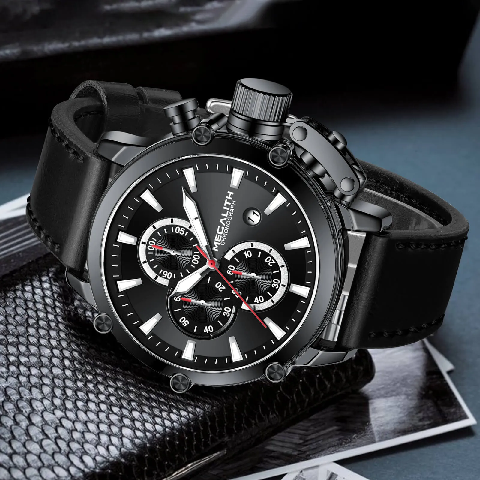 Chronograph Watch | Leather Band | 8262M