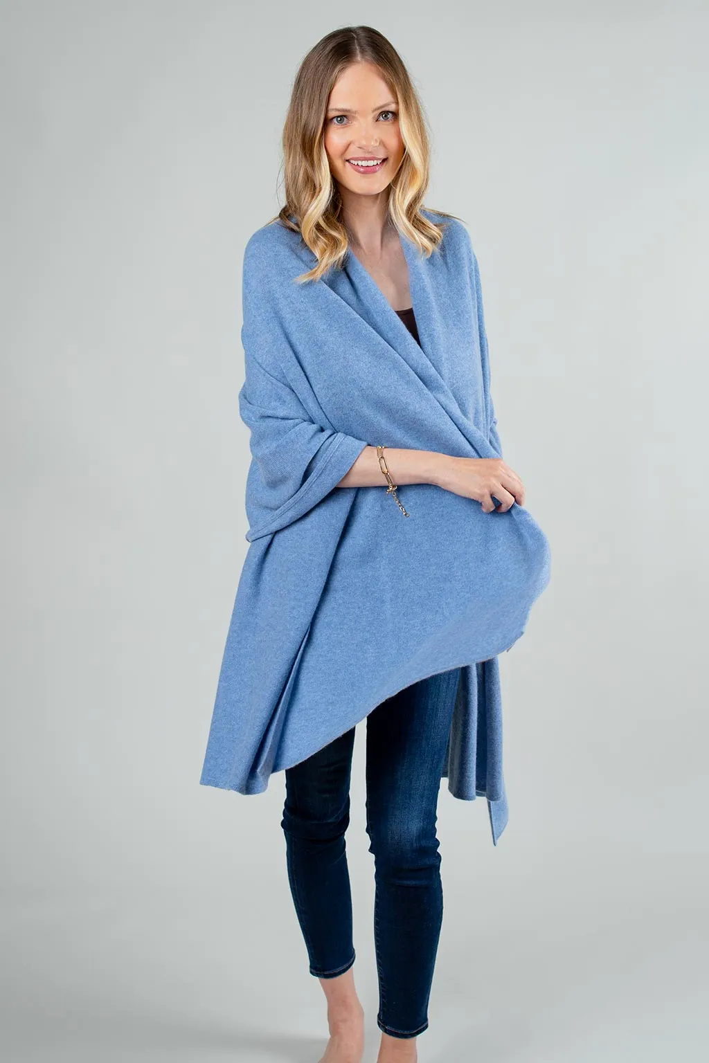 Chunky Travel Wrap - Blue Mist