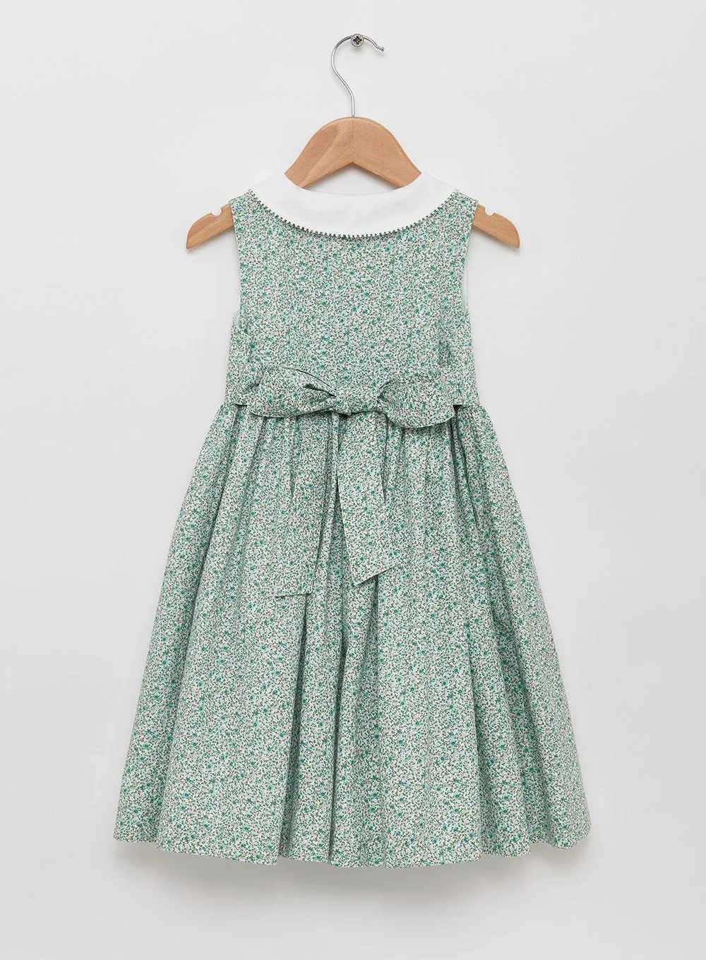 Clara Button Dress in Green Floral