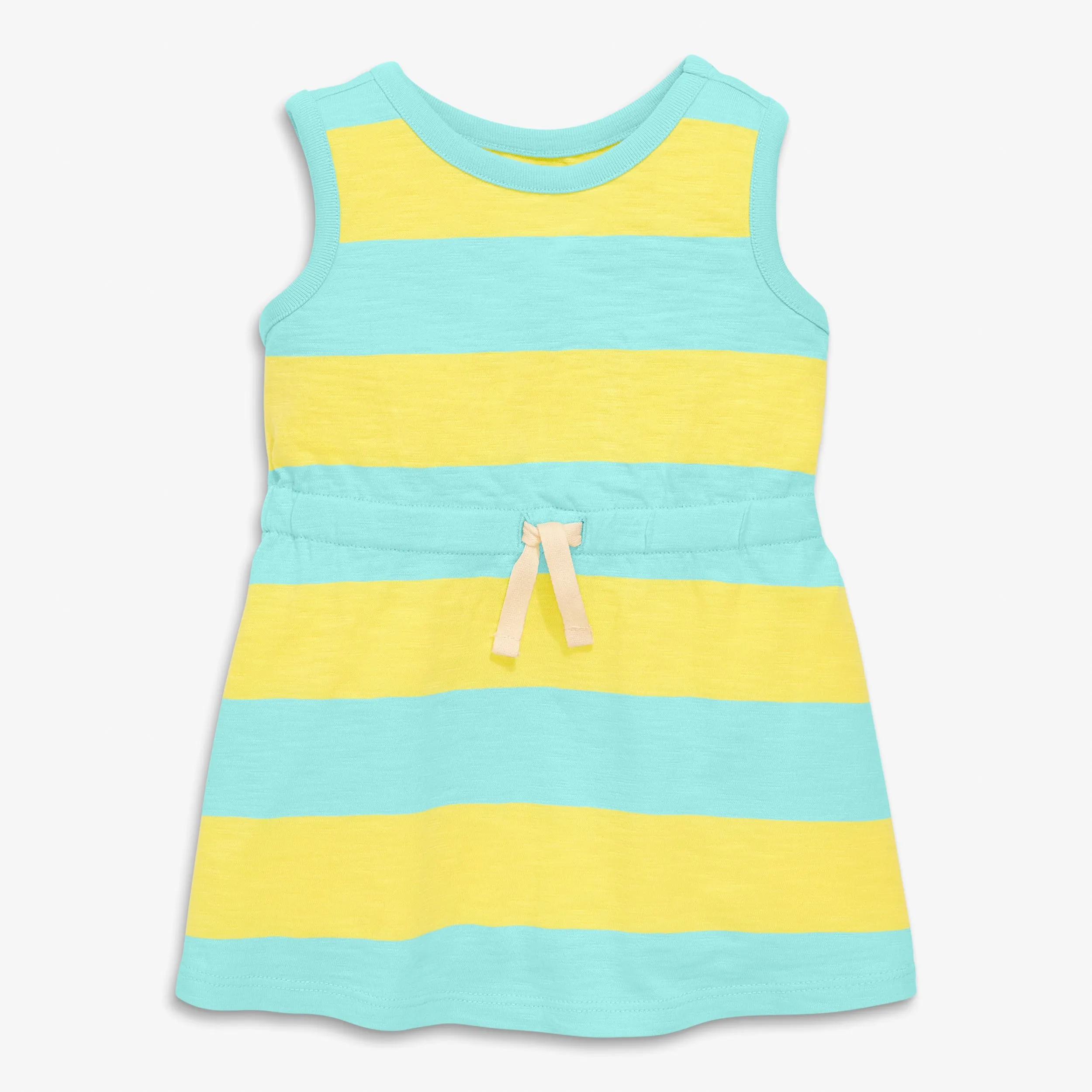 Clearance baby tank drawstring dress in rugby stripe