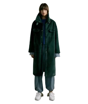 Coco Collar Long Fur Coat - Green