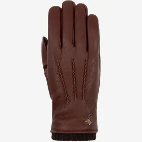 Columbus (brown) – luxurious deerskin (American deerskin) leather gloves with warm wool lining