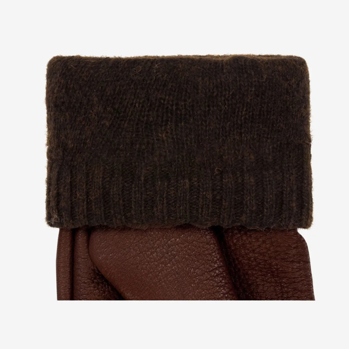 Columbus (brown) – luxurious deerskin (American deerskin) leather gloves with warm wool lining