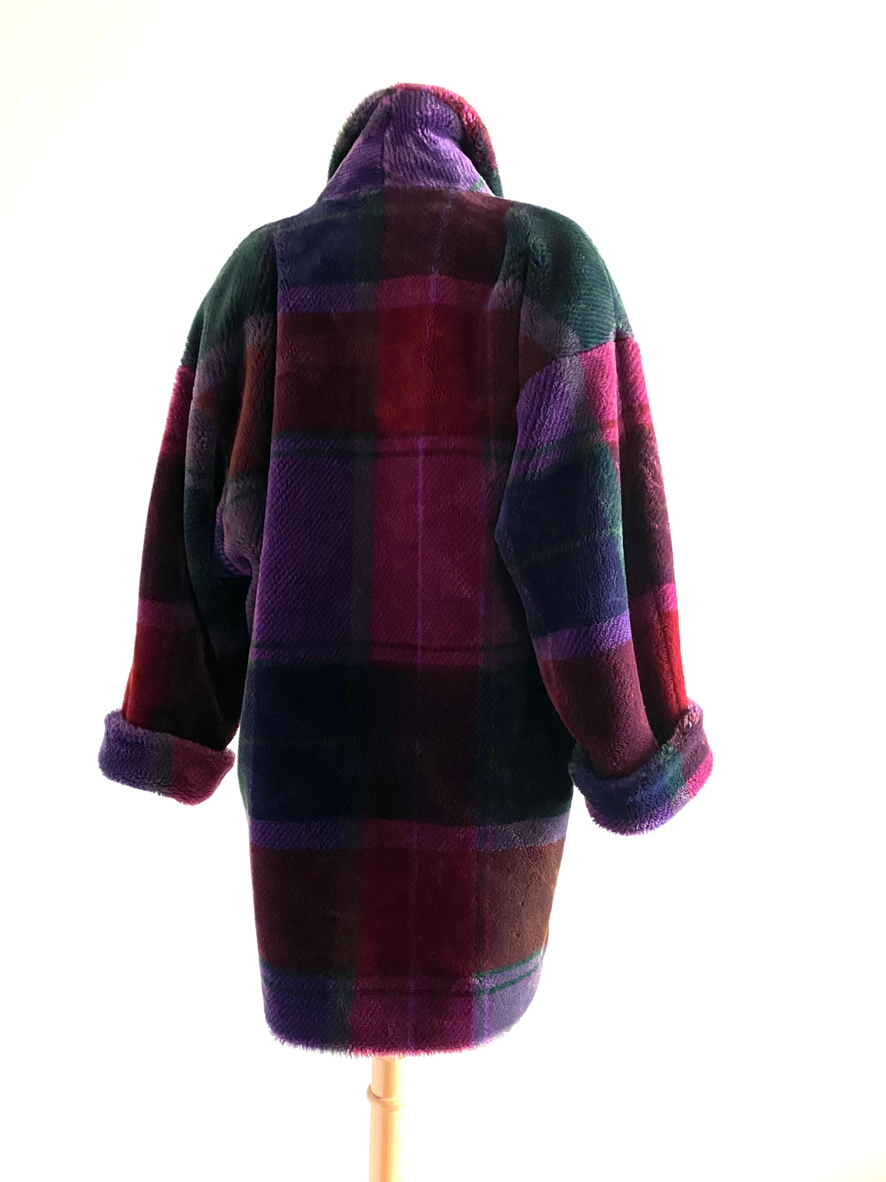 Cozy Chic 1980's Donnybrook Plaid Coat / Sz S/M