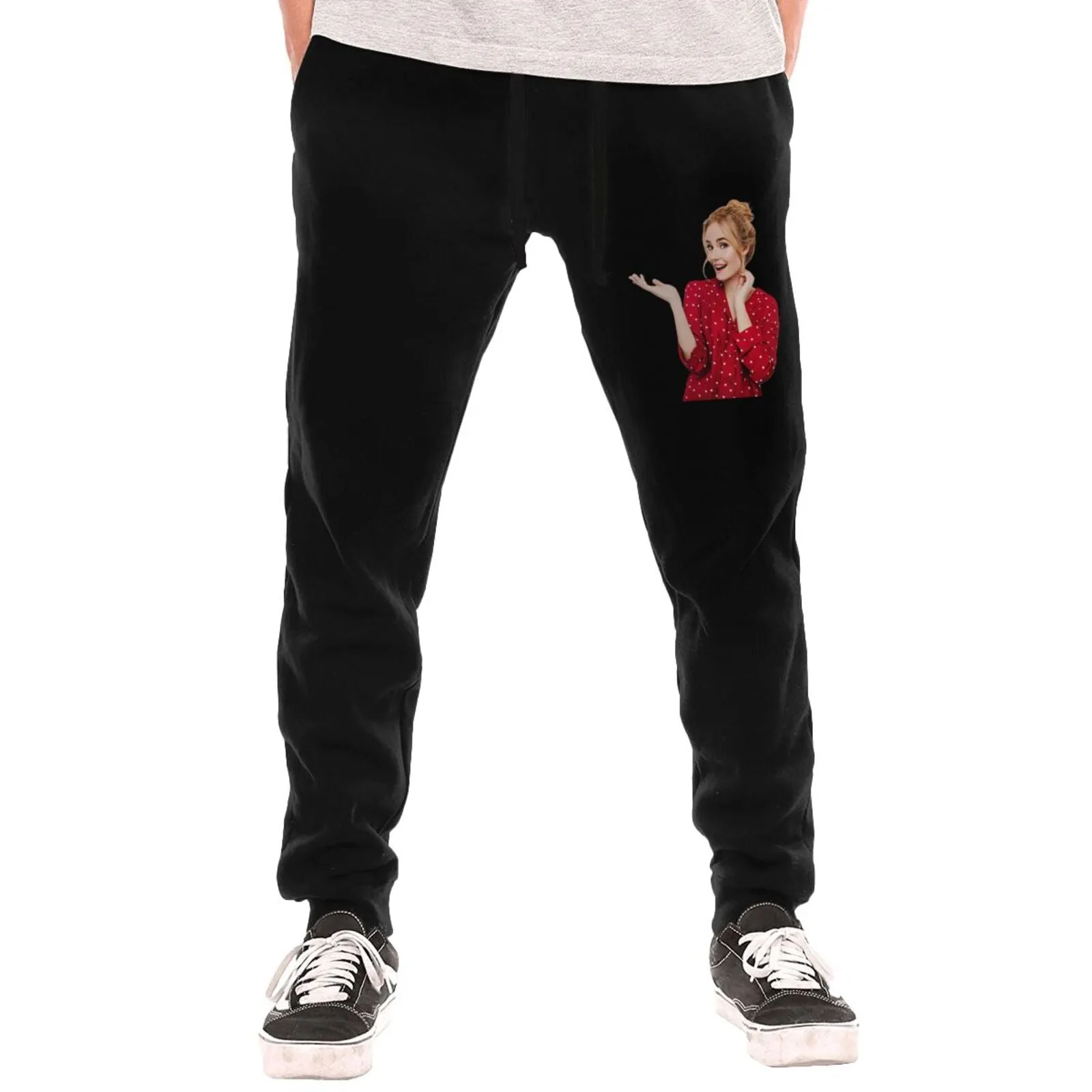 Custom Cropped Photo Men's Thick Cotton Sweatpants