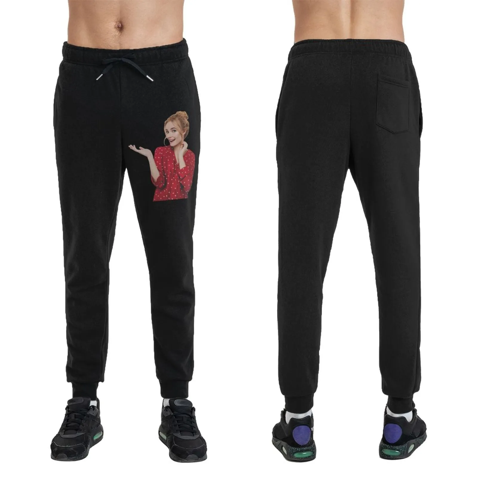 Custom Cropped Photo Men's Thick Cotton Sweatpants