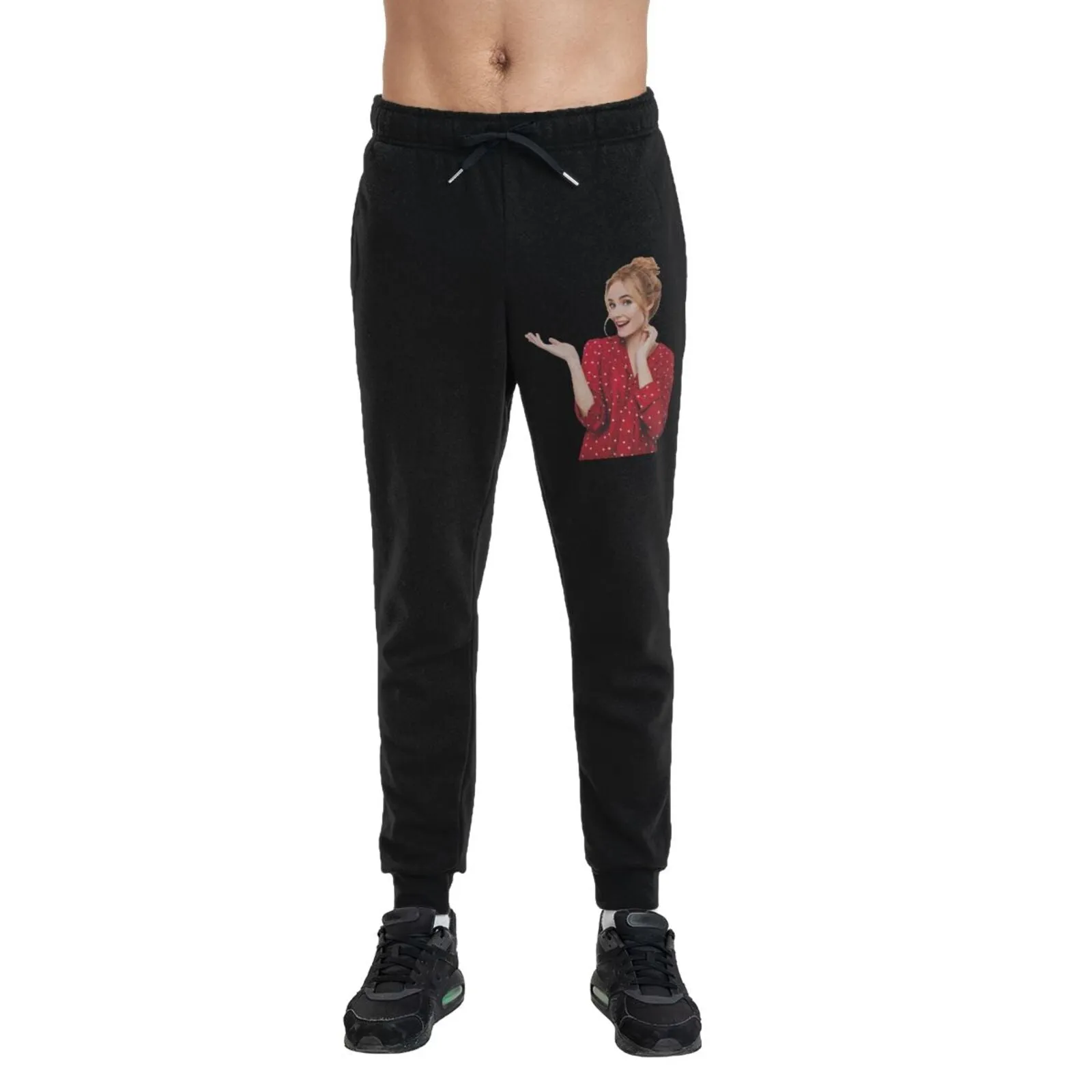 Custom Cropped Photo Men's Thick Cotton Sweatpants