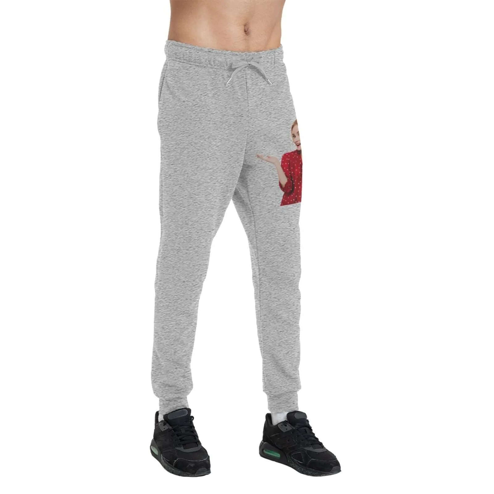 Custom Cropped Photo Men's Thick Cotton Sweatpants