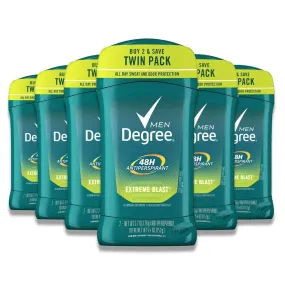 Degree - Men Dry Protection Antiperspirant & Deodorant Extreme Blast 2.7 Oz ea - 6 Pack (Twin Pack)