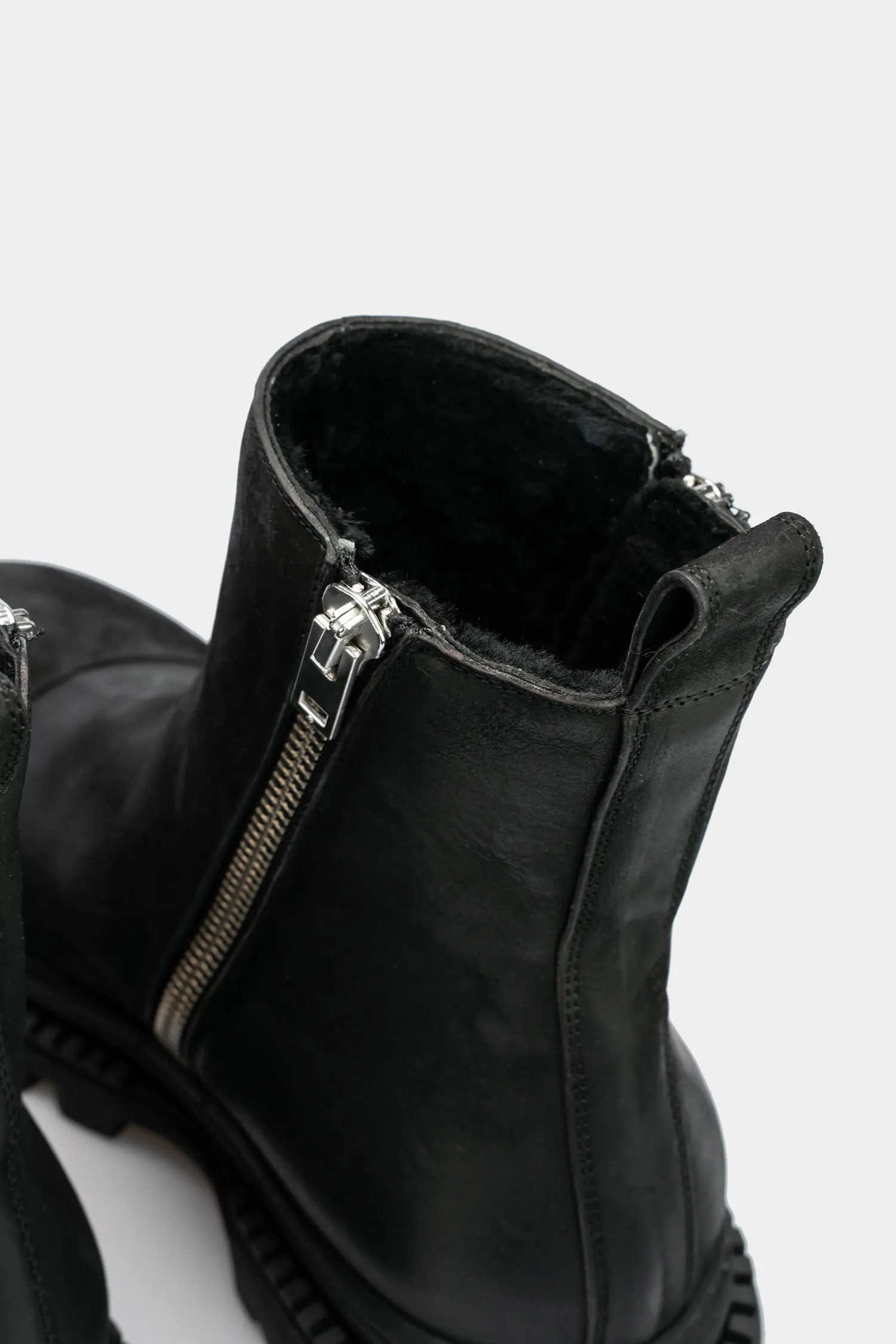 Double zip shearling lined boots