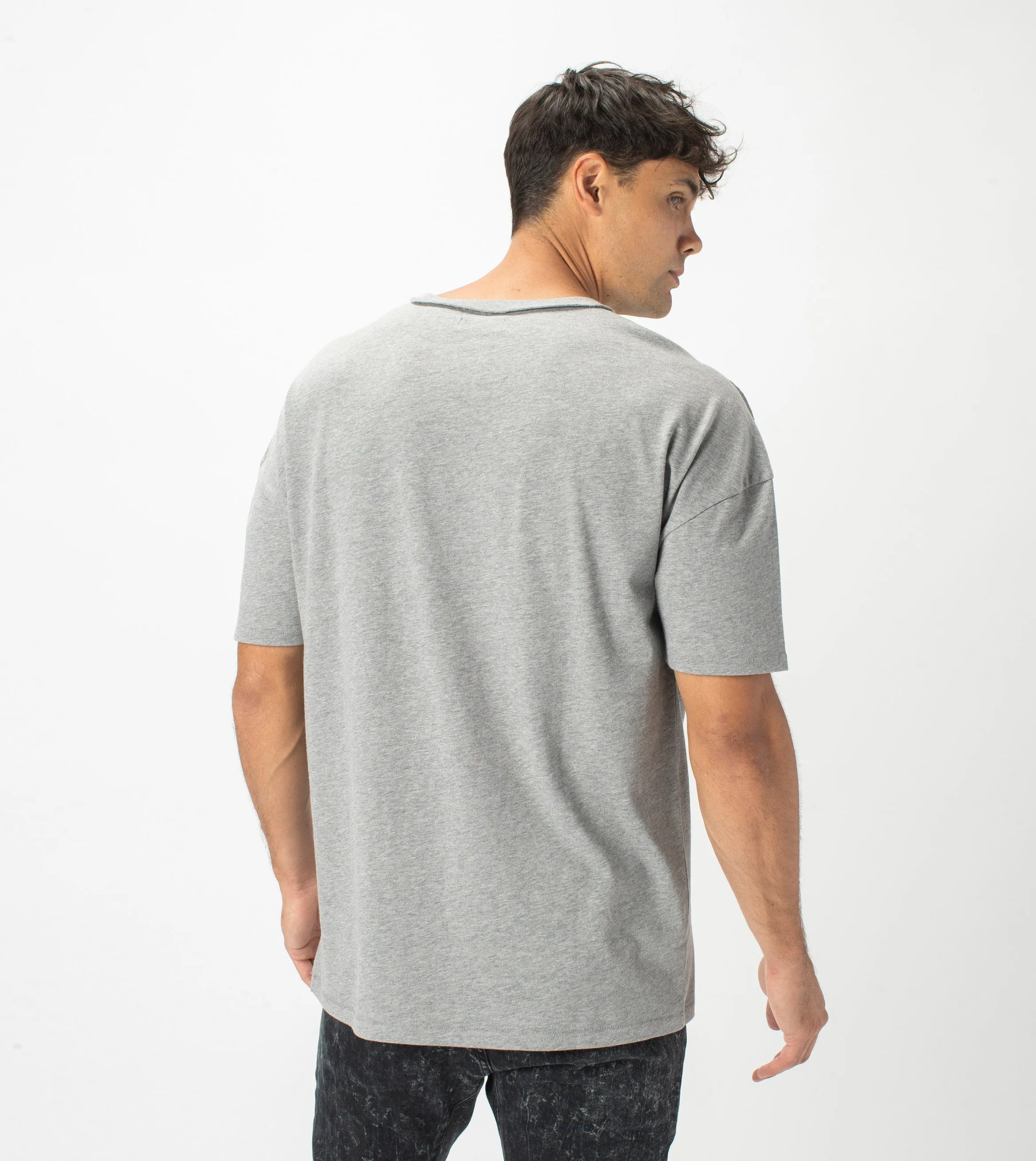 Drop Box Tee Dk Grey Marle