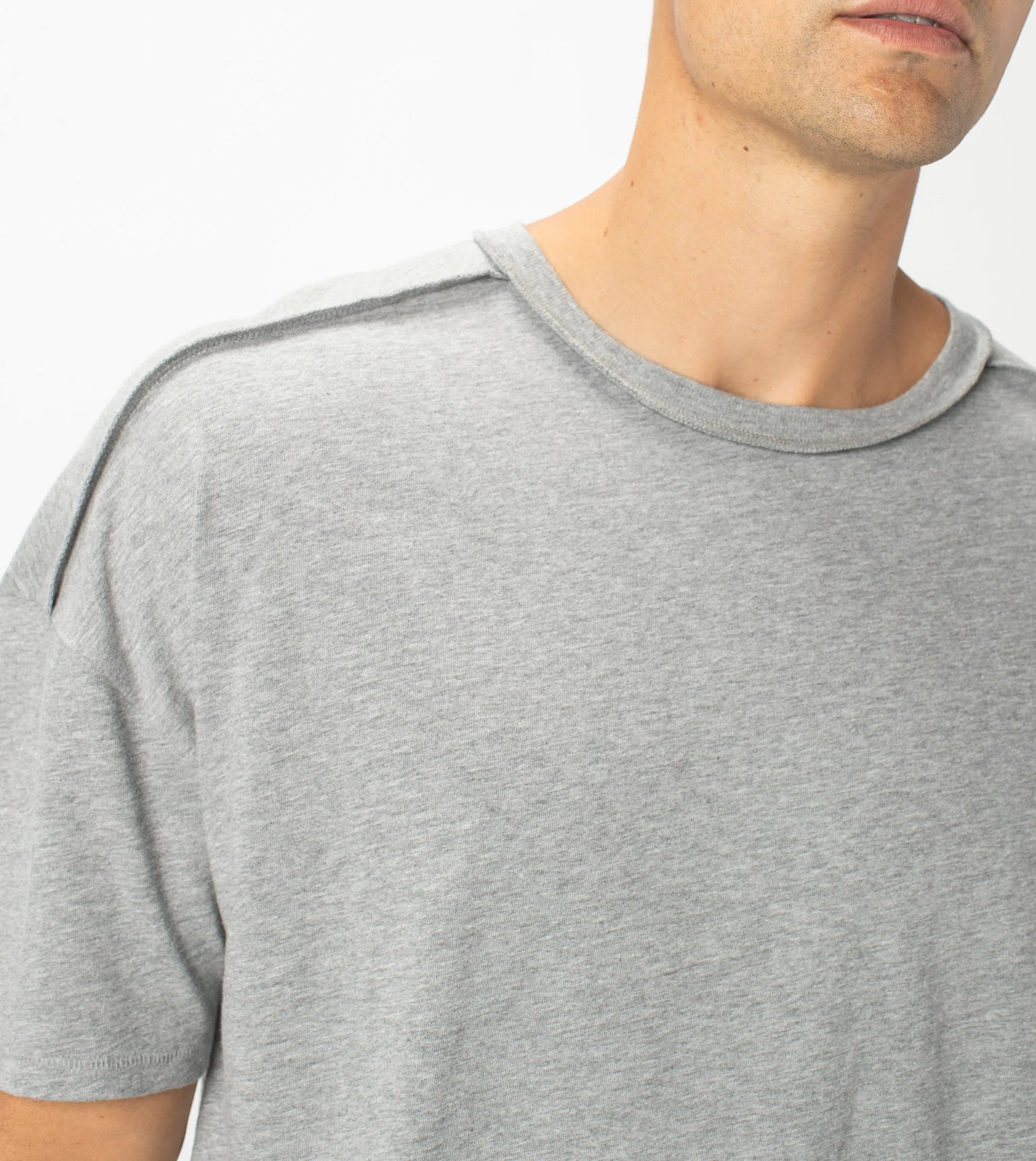 Drop Box Tee Dk Grey Marle