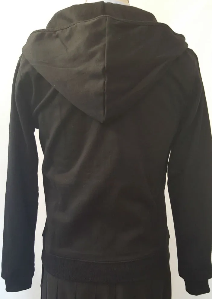 Elementary Black Cotton Hooded Sweatshirt