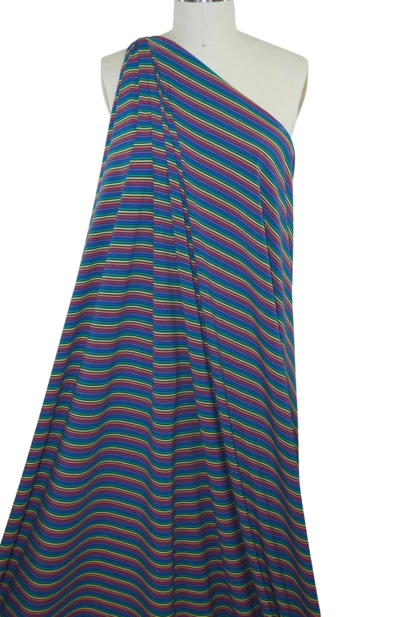 Extra Wide Rayon Jersey Stripe - Rainbow