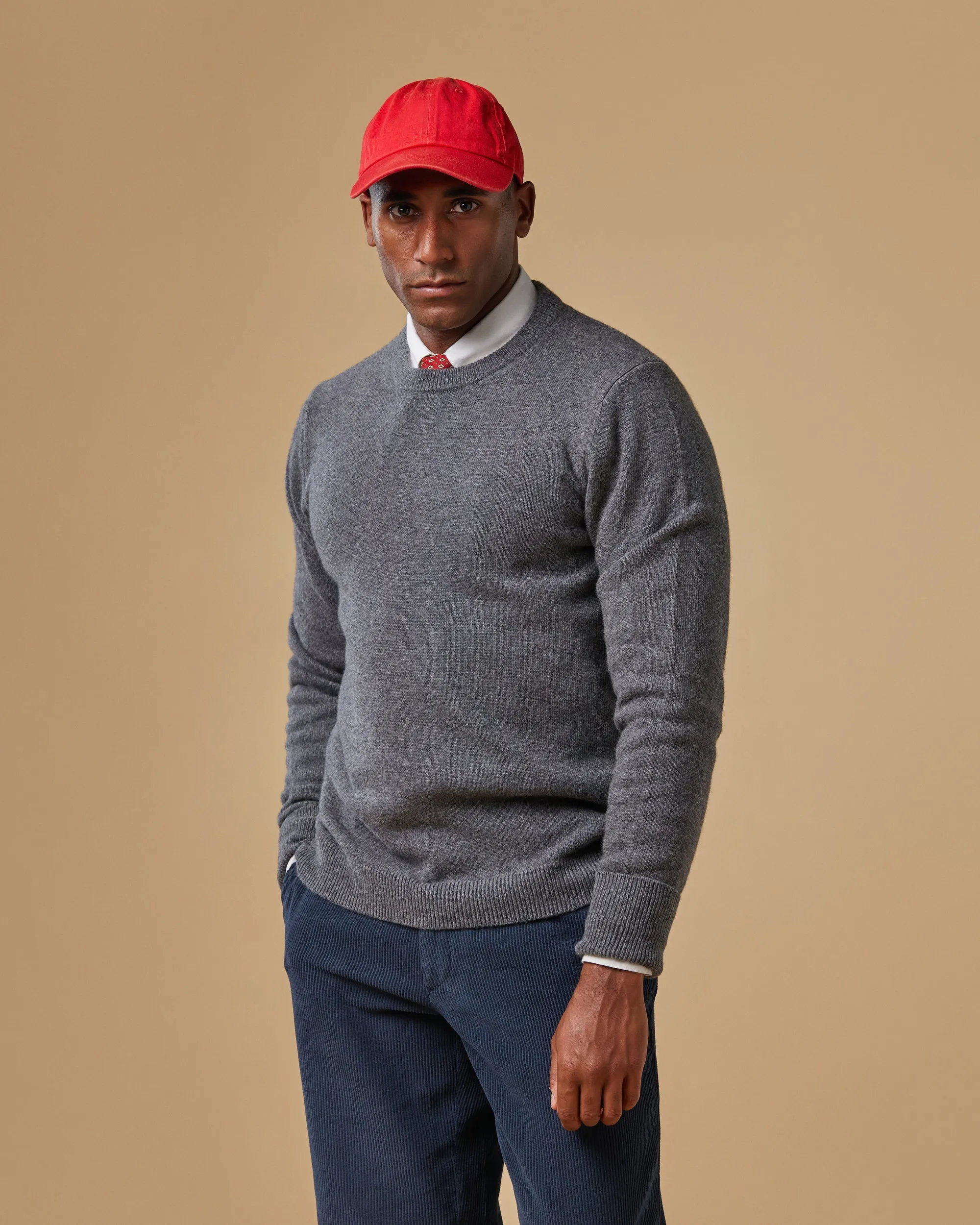 Extrafine Merino Wool Crew Neck - Grey