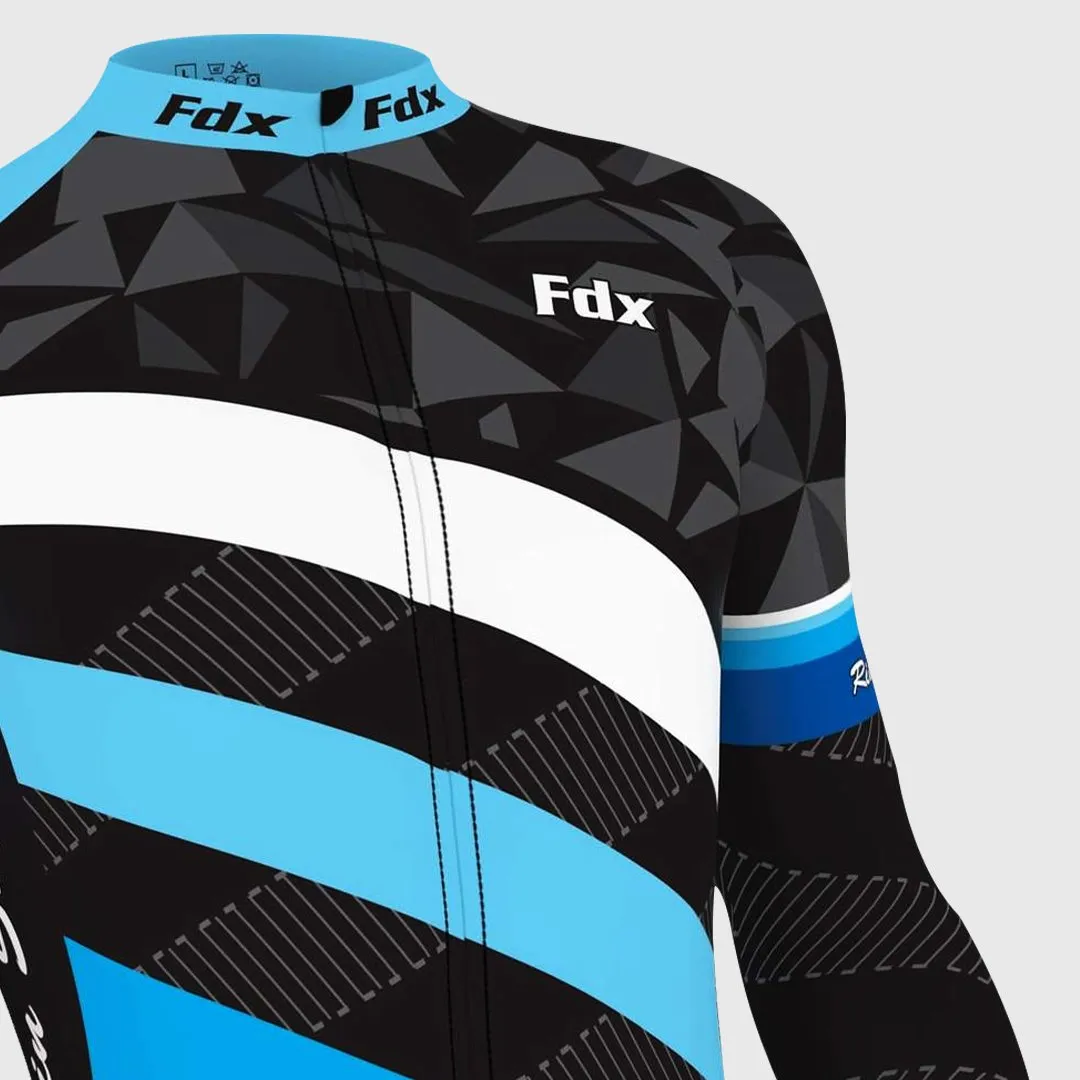 Fdx Equin Men's & Boy's Blue Thermal Roubaix Long Sleeve Cycling Jersey