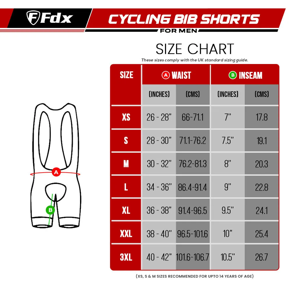 Fdx Equin White Men's & Boy's Padded Summer Cycling Bib Shorts