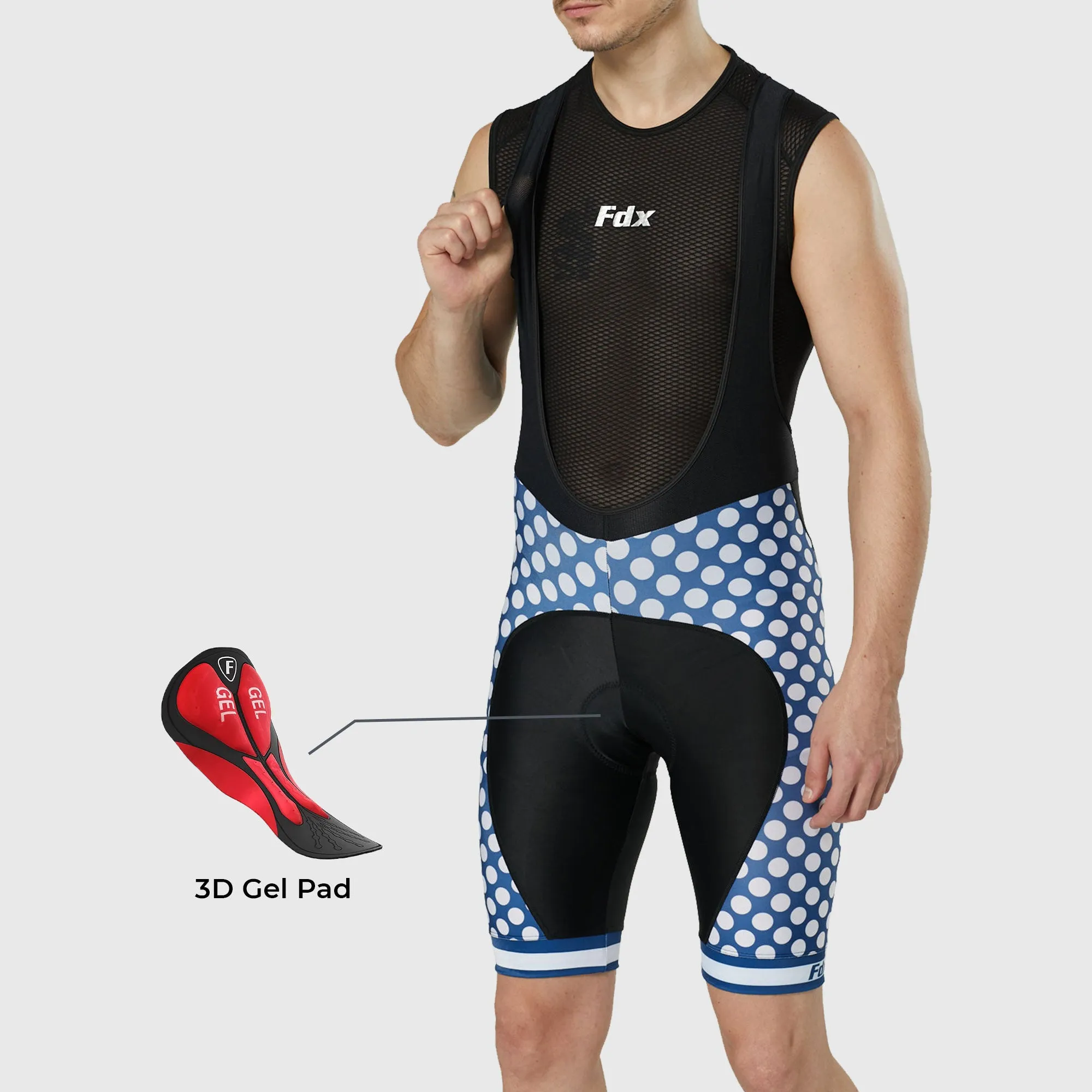 Fdx Equin White Men's & Boy's Padded Summer Cycling Bib Shorts