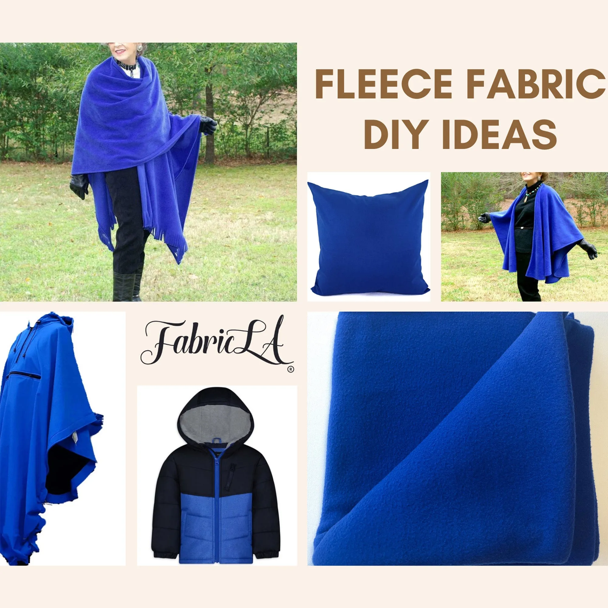 Fleece Fabric By The Yard | Light Blue