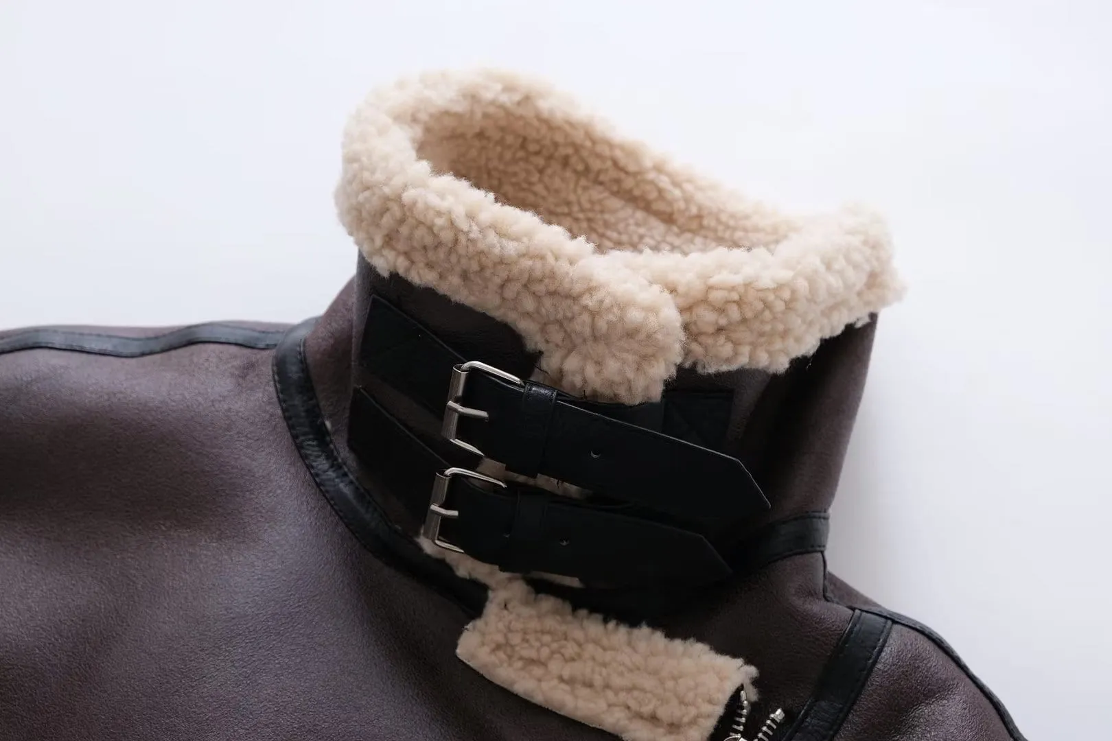 Fur Integrated Zipper Coat