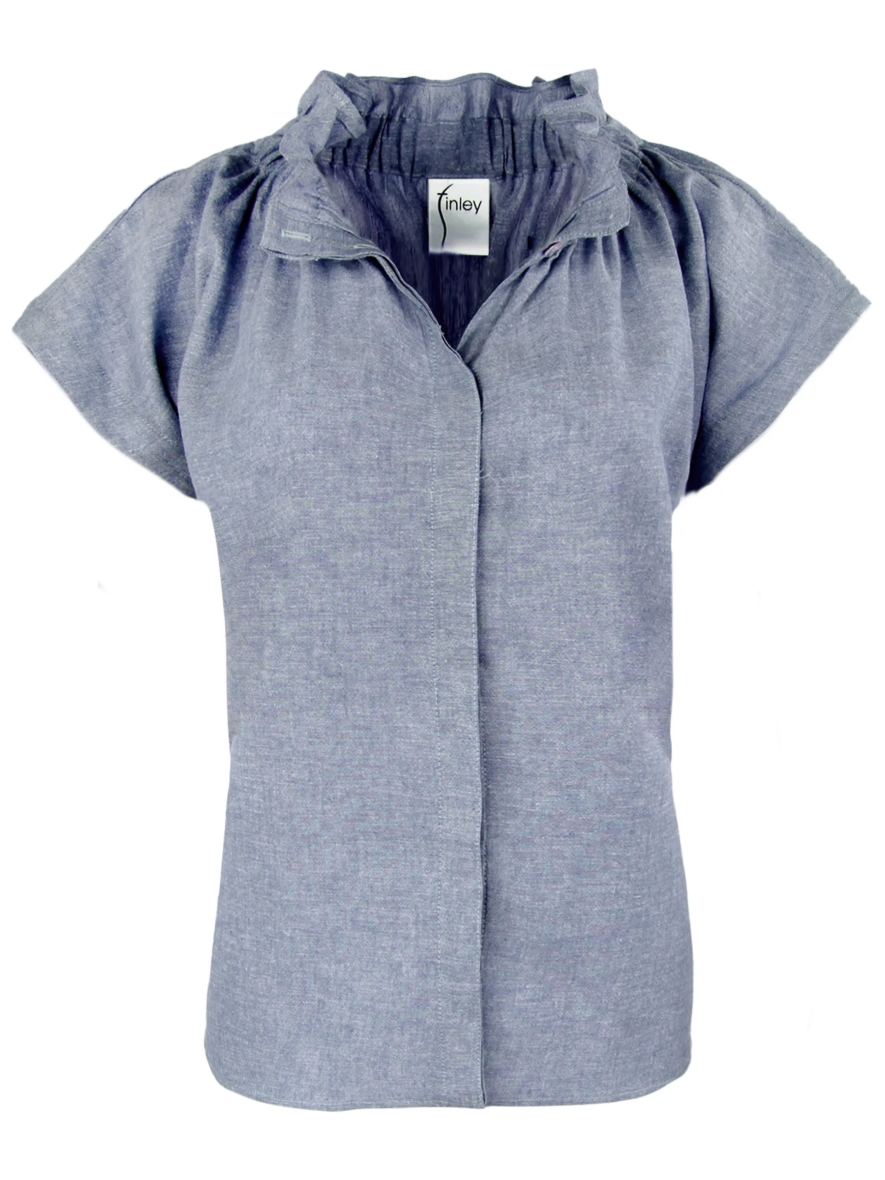 GAMEDAY! Jenny Top Denim Blue Hemp/Cotton Blend